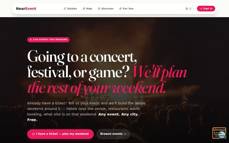 Screenshot of NearEvent