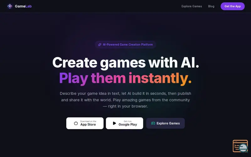 Screenshot of GameLab AI