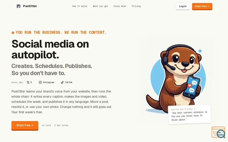 Screenshot of PostOtter, a launch using TikTok Domain Verification