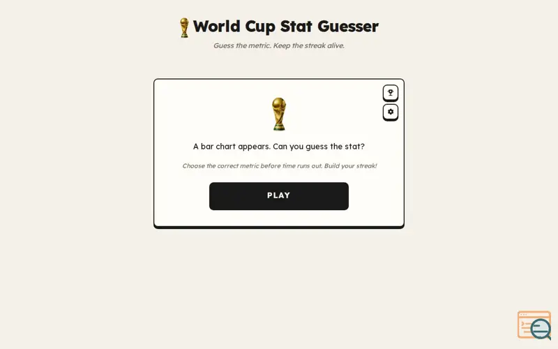 Screenshot of World Cup Stat Guesser