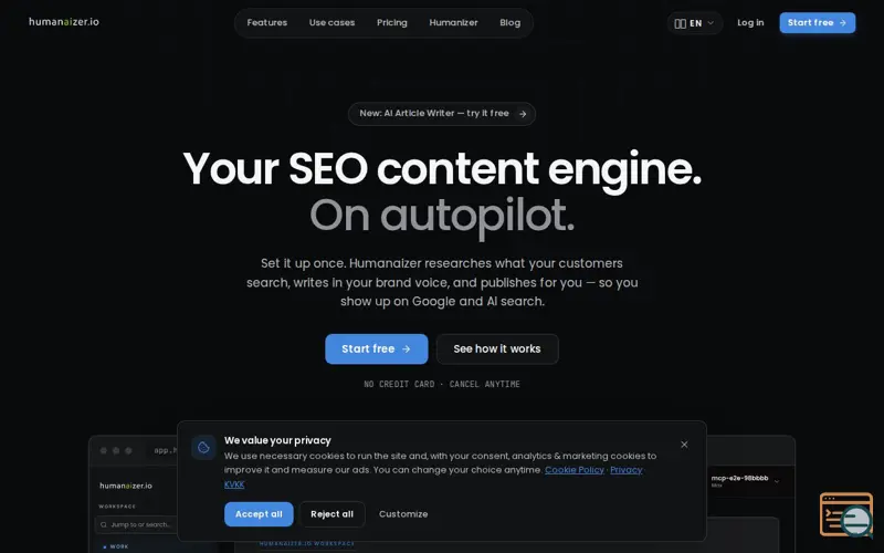 Screenshot of humanaizer.io