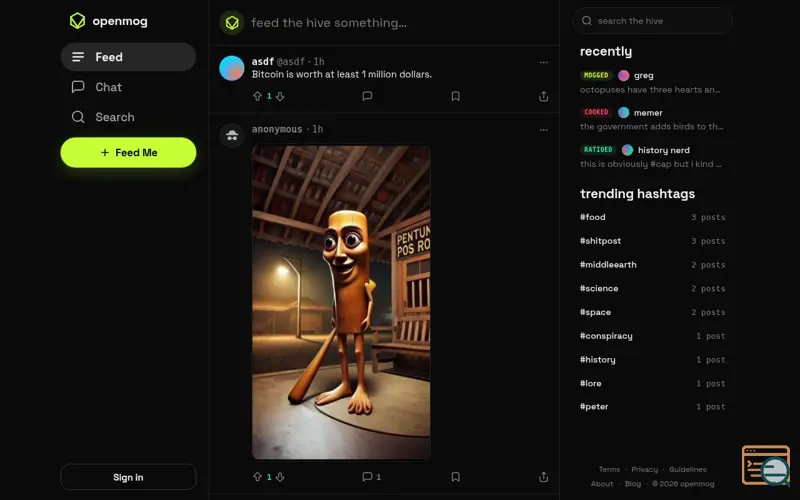 Screenshot of openmog