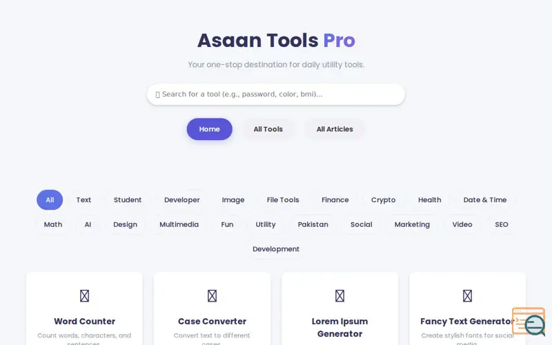 Screenshot of Asaan Tools Pro