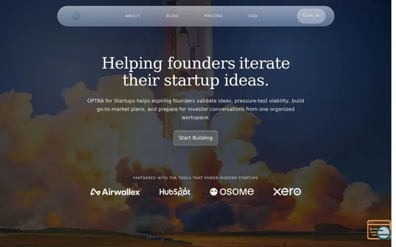 Screenshot of OPTRA for Startups