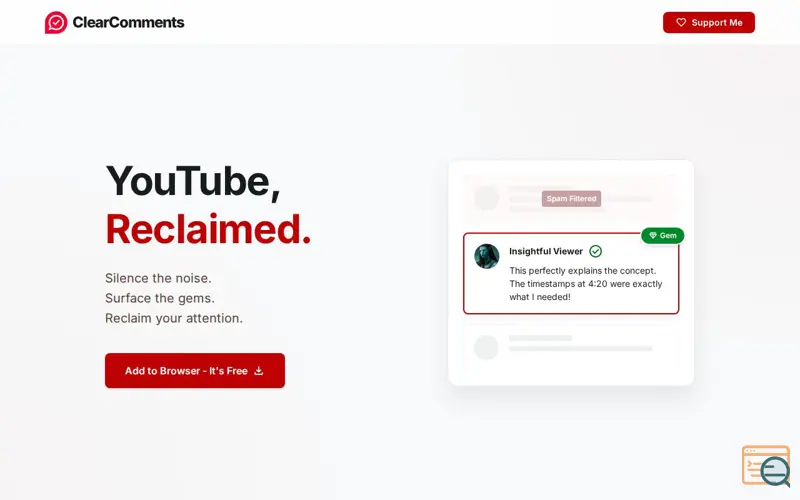 Screenshot of ClearComments