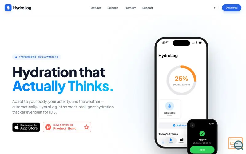Screenshot of HydroLog