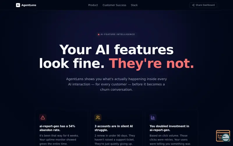 Screenshot of AgentLens