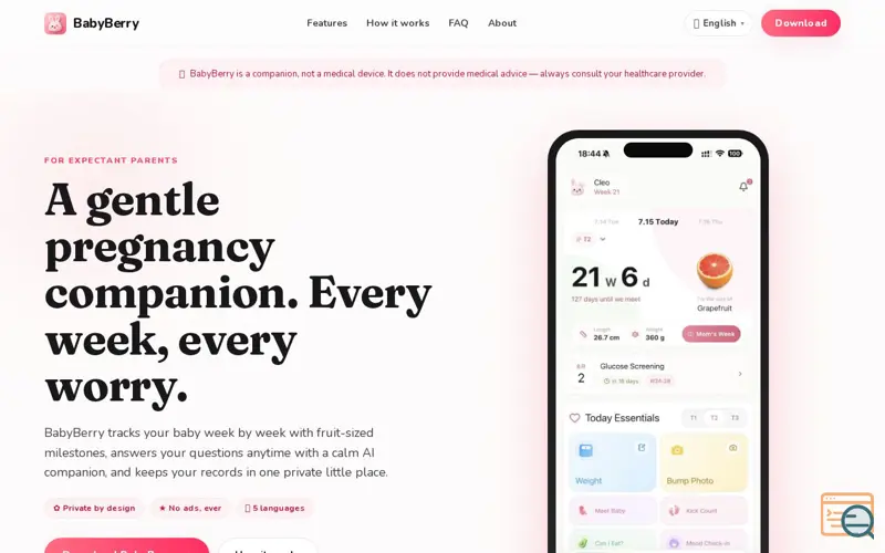 Screenshot of BabyBerry