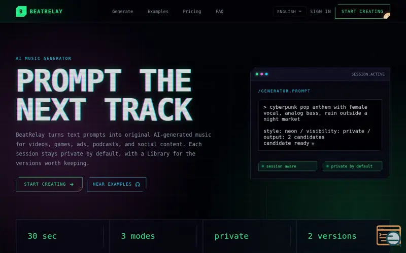 Screenshot of BeatRelay