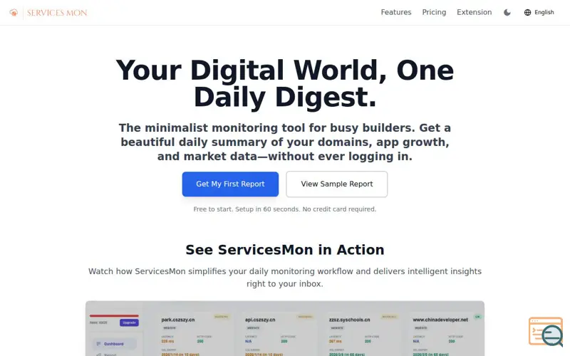 Screenshot of ServicesMon