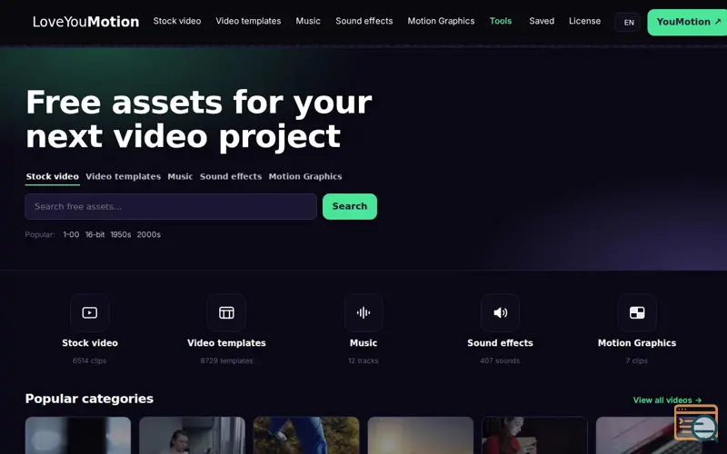 Screenshot of LoveYouMotion