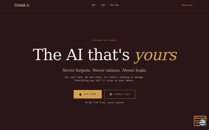 Screenshot of GrantAi
