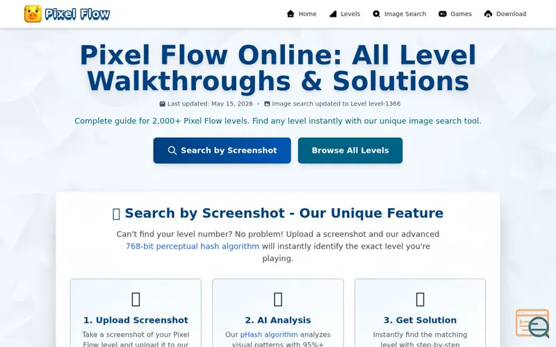 Screenshot of Pixel Flow Online, a launch using GameDistribution