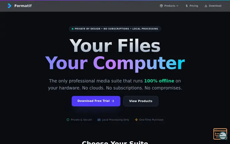 Screenshot of Formatif Media Suite