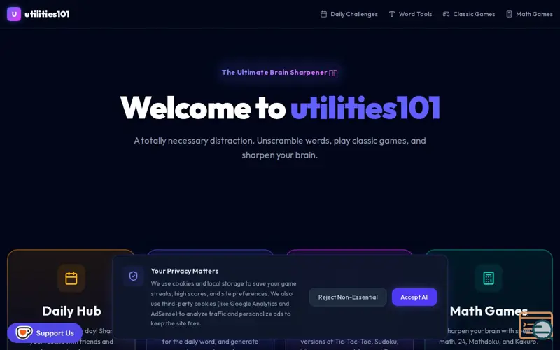 Screenshot of utilities101