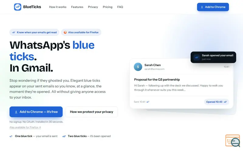 Screenshot of BlueTicks