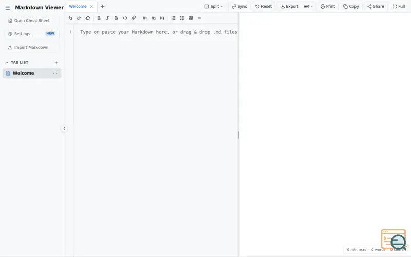 Screenshot of Markdown Viewer