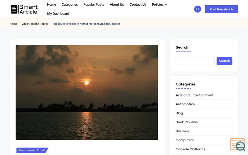 Screenshot of travel junky
