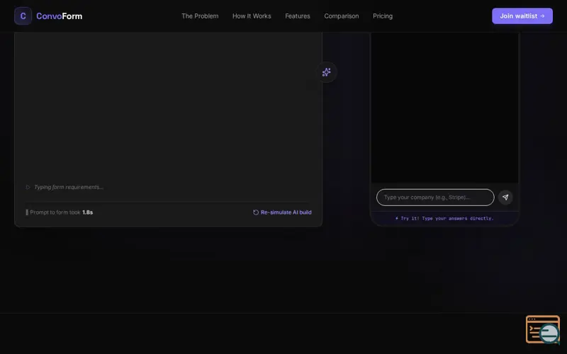 Screenshot of ConvoForm
