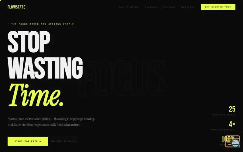 Screenshot of FlowState — Work Deeper. Live Better.