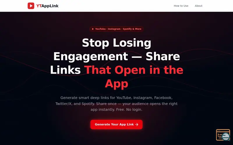 Screenshot of YTAppLink
