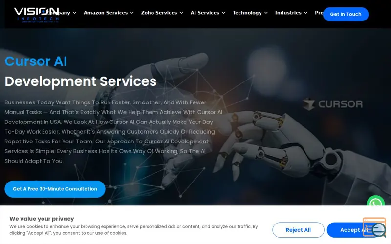 Screenshot of Vision Infotech