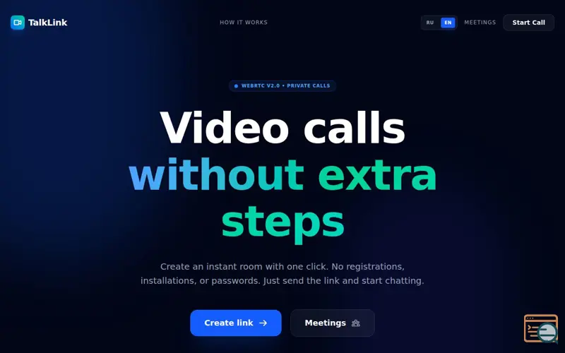 Screenshot of TalkLink