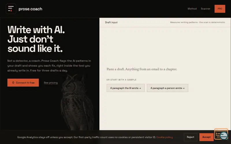 Screenshot of Prose Coach