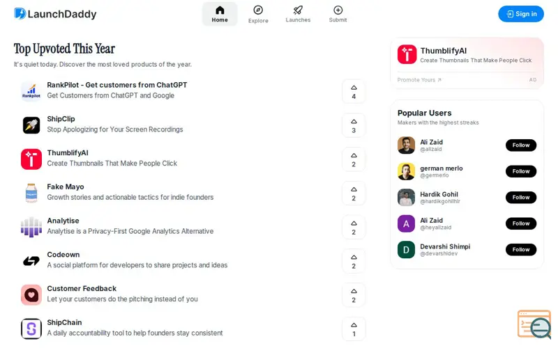 Screenshot of Launch-daddy