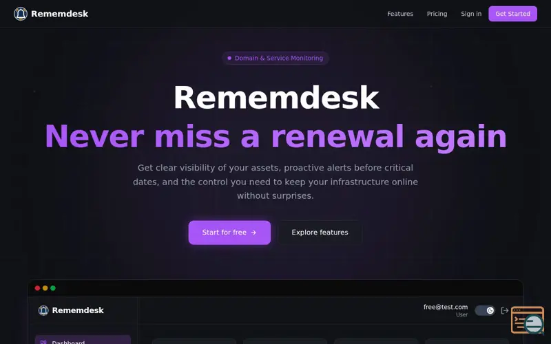 Screenshot of Rememdesk