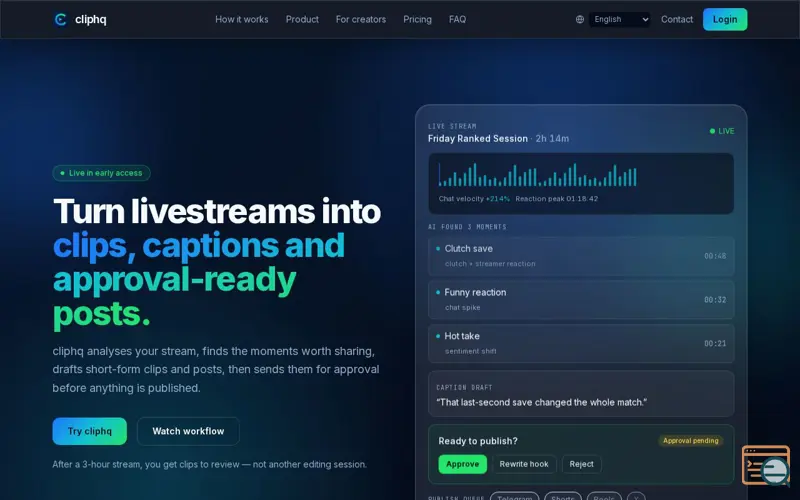 Screenshot of cliphq