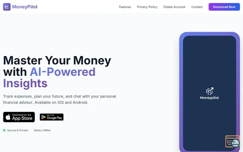 Screenshot of MoneyPilot