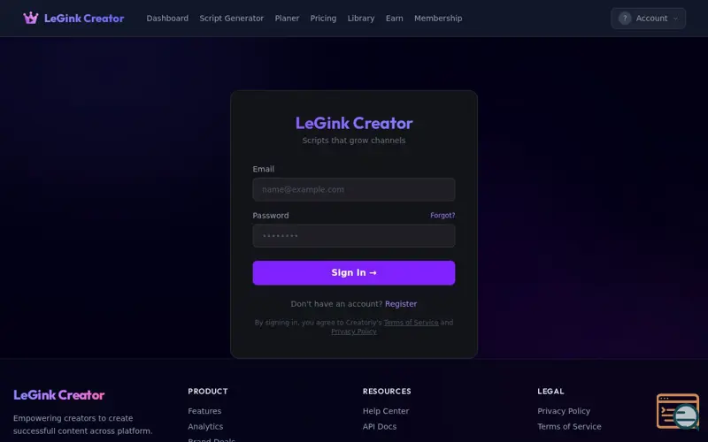 Screenshot of LeGink Creator 
