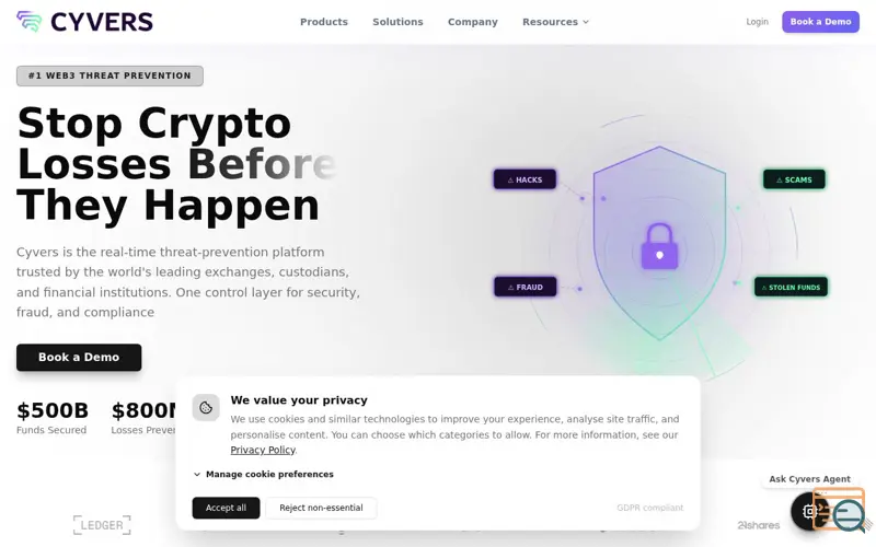 Screenshot of Cyvers
