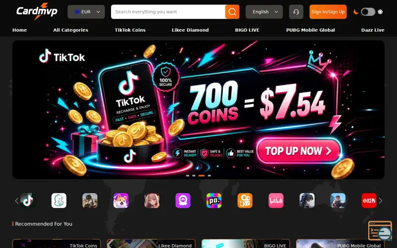 Screenshot of CARDMVP Global Official Site , a launch using QQ Mail