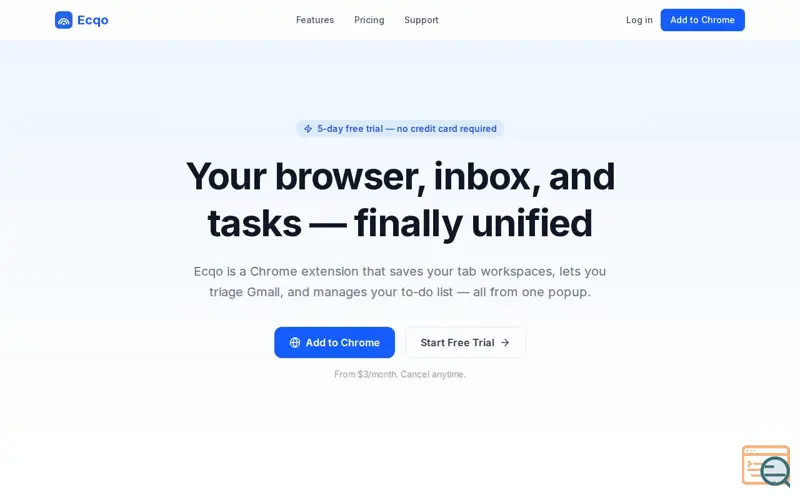 Screenshot of Workspaces, Email & Tasks in 1 Extension