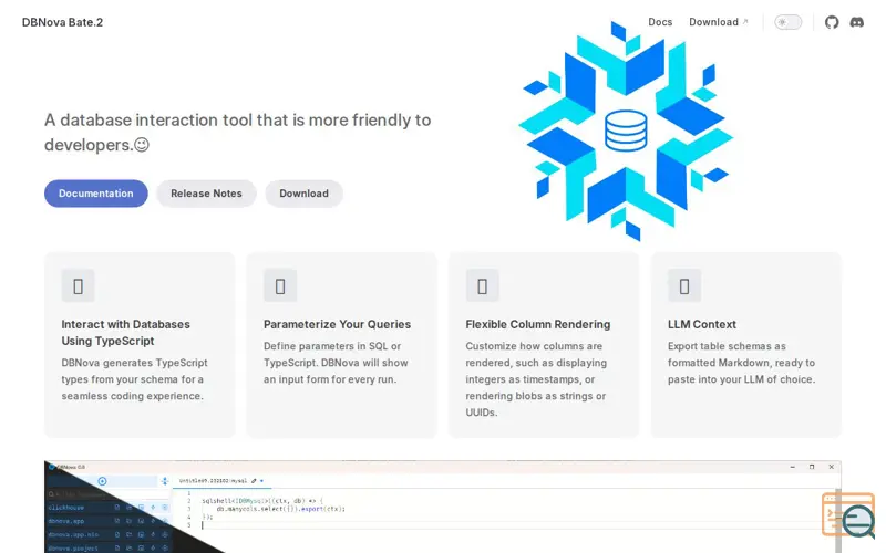 Screenshot of DBNova