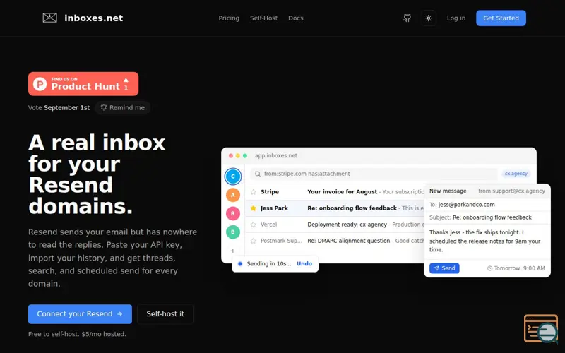 Screenshot of inboxes.net