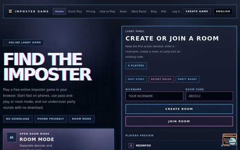 Screenshot of Imposter Game