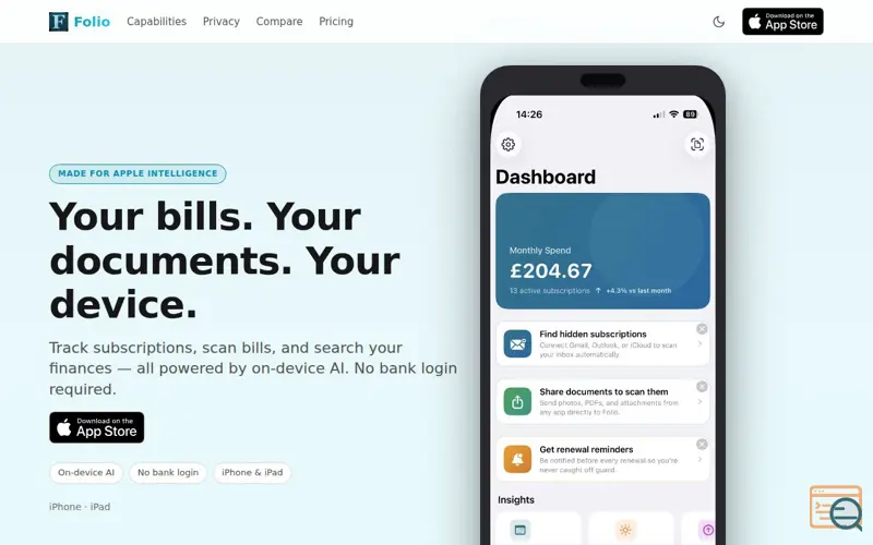 Screenshot of Folio