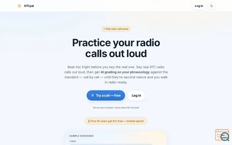 Screenshot of ATCpal