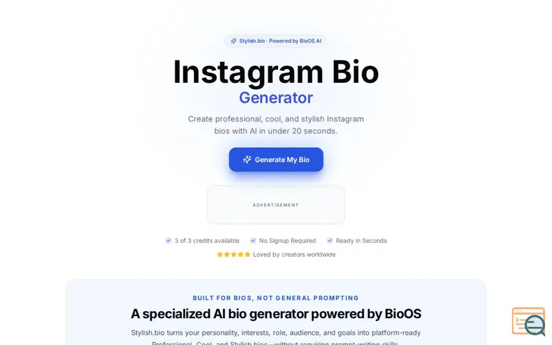 Screenshot of StylishBio