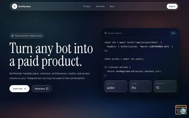 Screenshot of BotMember