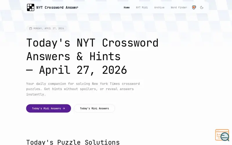 Screenshot of NYT Crossword Answer