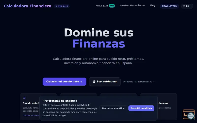 Screenshot of Calculadora Financiera