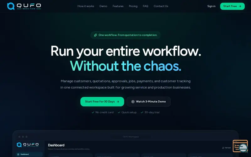 Screenshot of QUFO