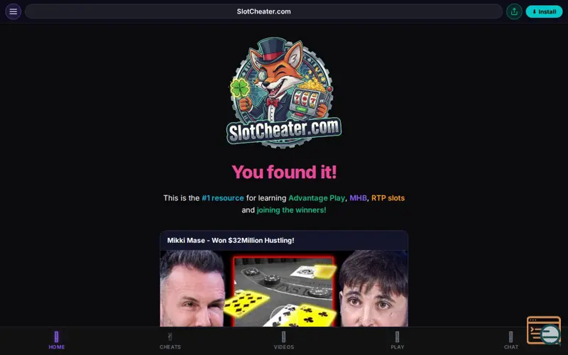 Screenshot of SlotCheater.com