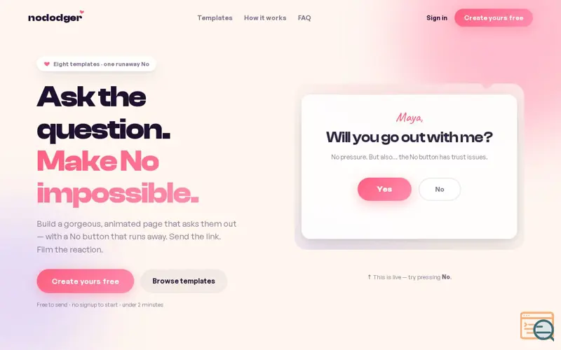 Screenshot of NoDodger
