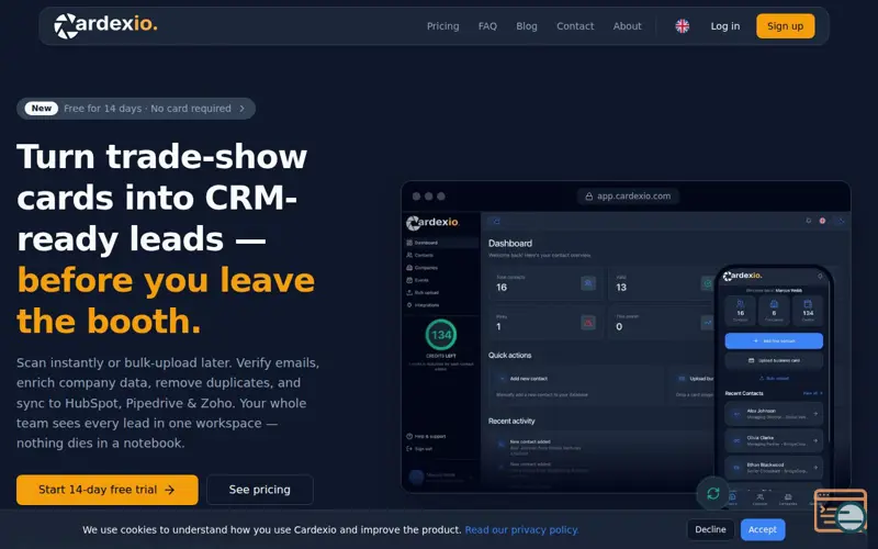 Screenshot of Cardexio