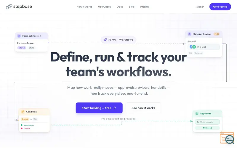 Screenshot of stepbase, a launch using DigitalOcean Spaces